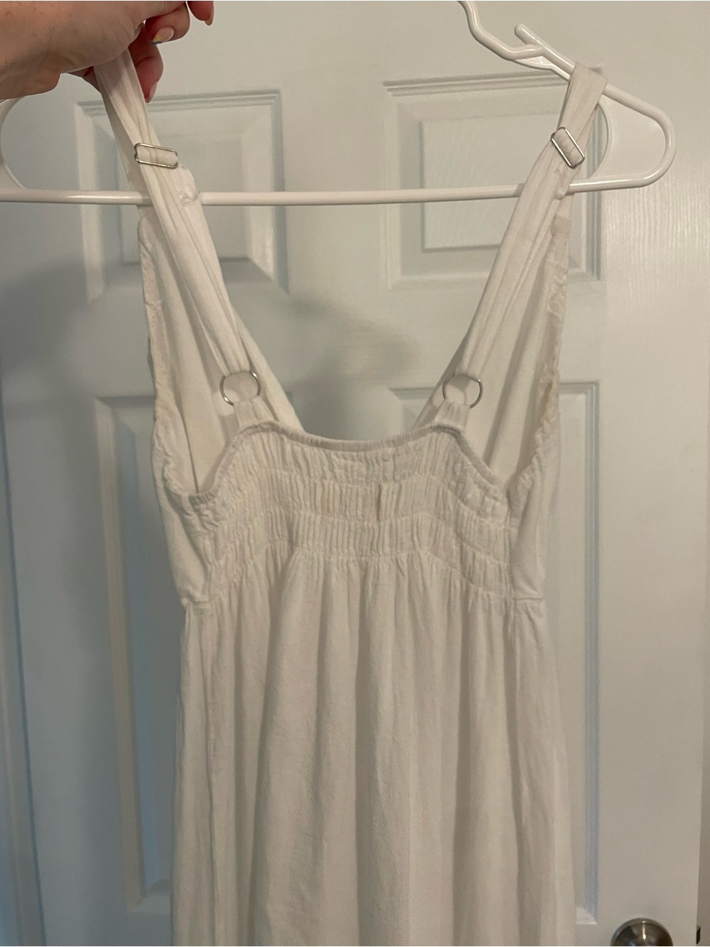 White Tiered V-Neck Maxi Dress - Picture 4 of 5